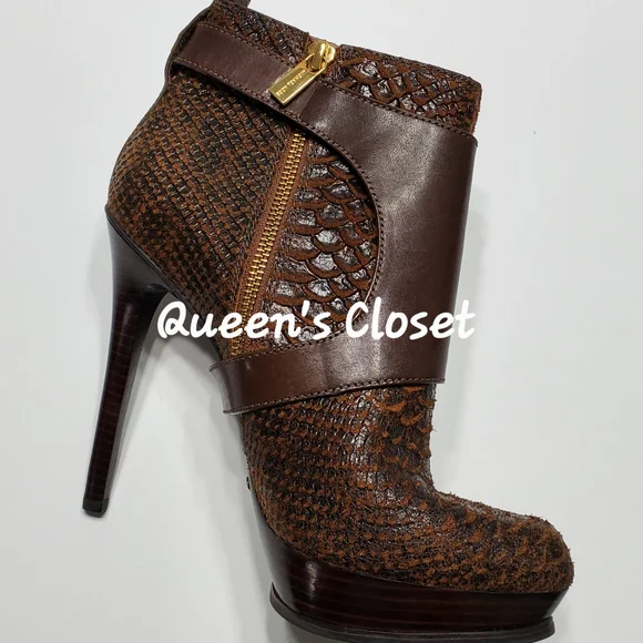 MICHAEL Michael Kors | Platform Snake Embossed Leather Ankle Booties | BRAND NEW - Picture 3 of 9